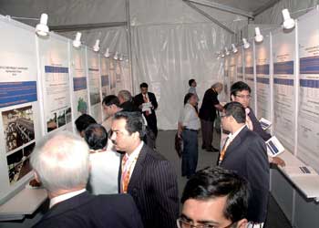 Participants walking through the Methane Marketplace.